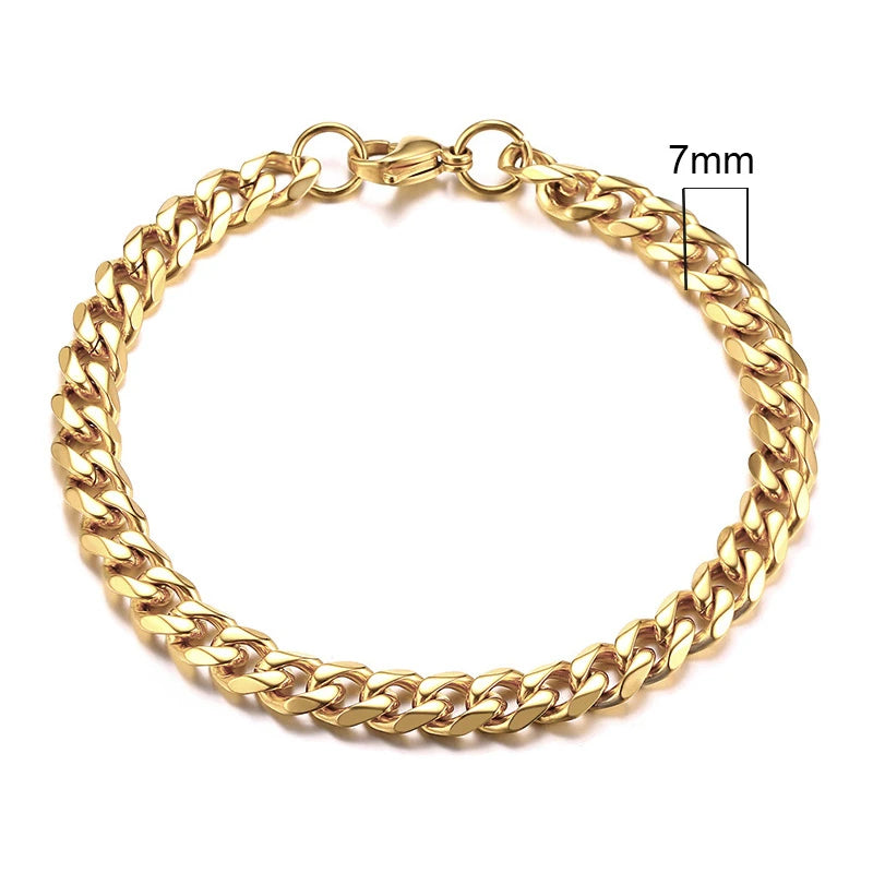 Vnox bracelet from 3 to 11 mm with stainless steel