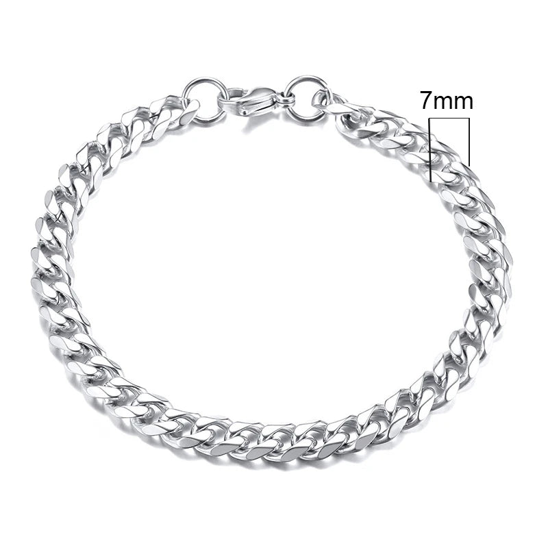 Vnox bracelet from 3 to 11 mm with stainless steel
