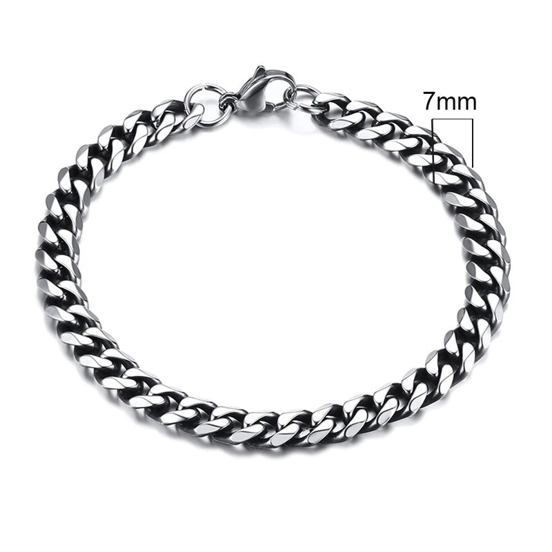 Vnox bracelet from 3 to 11 mm with stainless steel