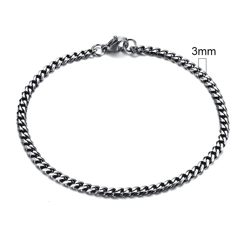 Vnox bracelet from 3 to 11 mm with stainless steel