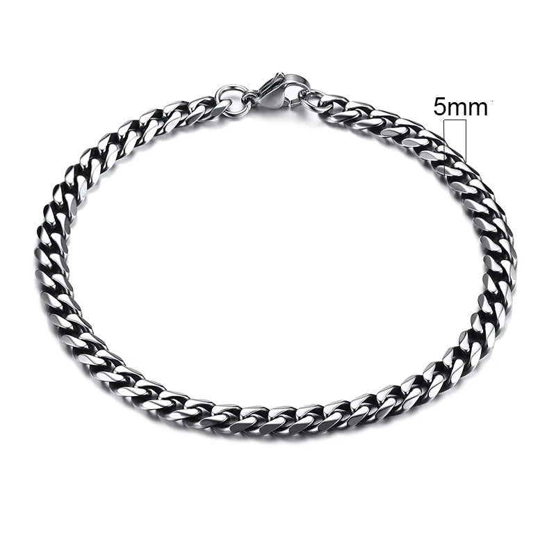 Vnox bracelet from 3 to 11 mm with stainless steel