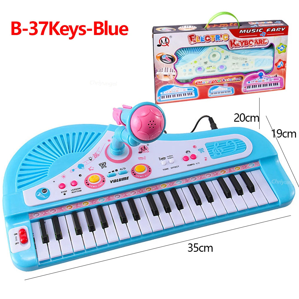 Electronic Children's Piano with Microphone – 37 Keys