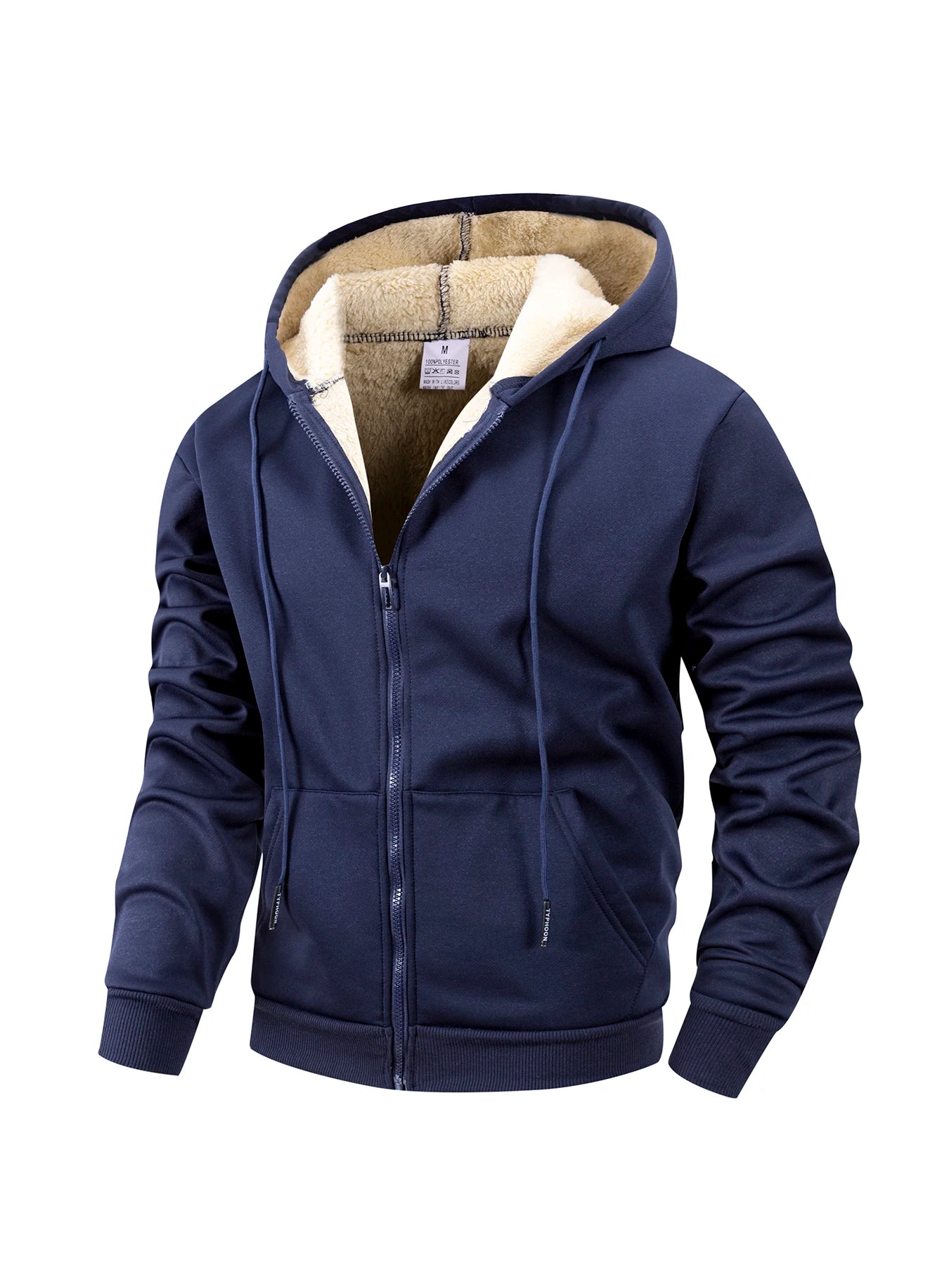 Men's winter jacket with zipper and hood