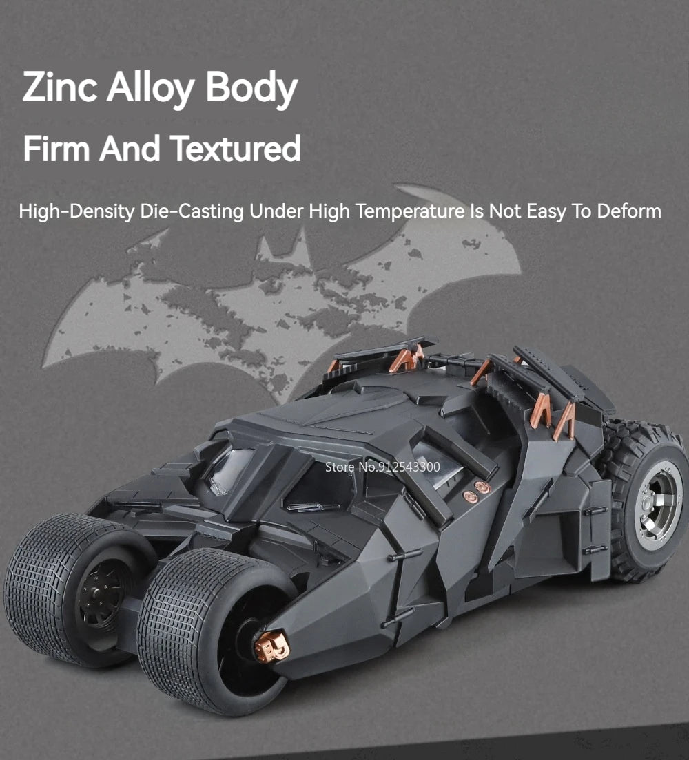 The Dark Knight 1:18 Batmobile Diecast Car – Sound, Light & Sliding Spray Function