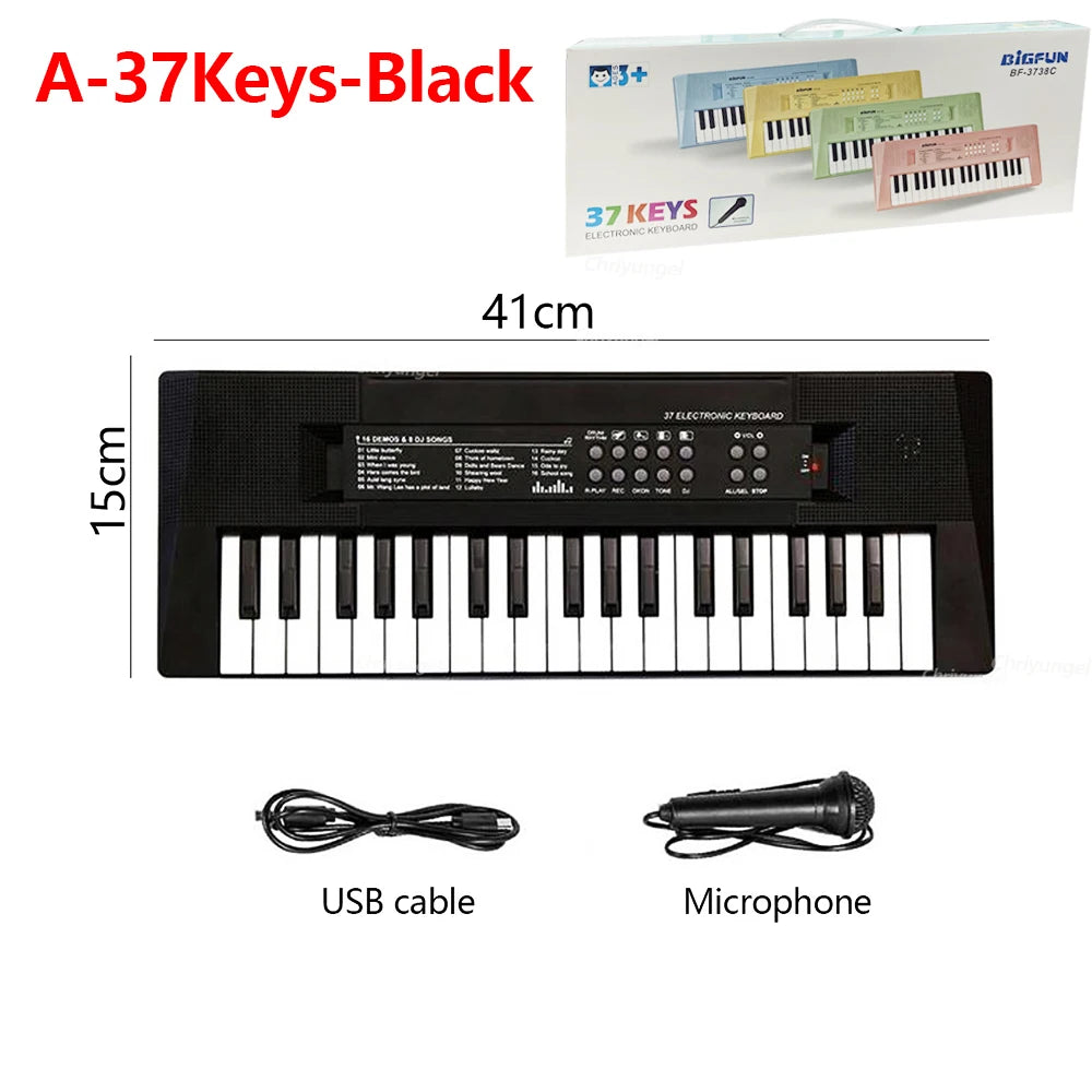Electronic Children's Piano with Microphone – 37 Keys
