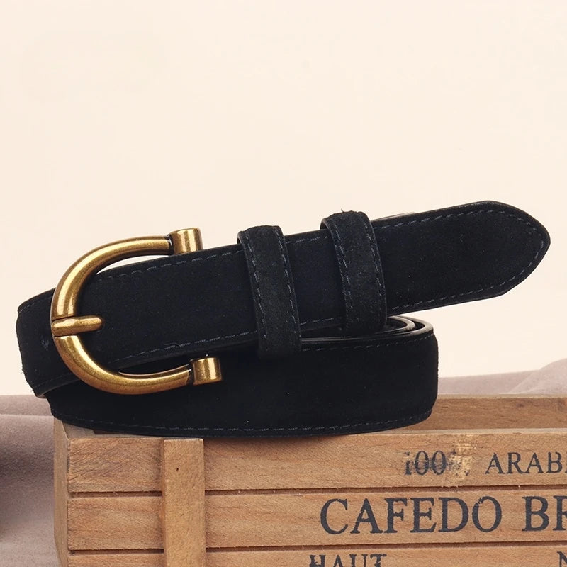 Women's belt made of suede or genuine leather
