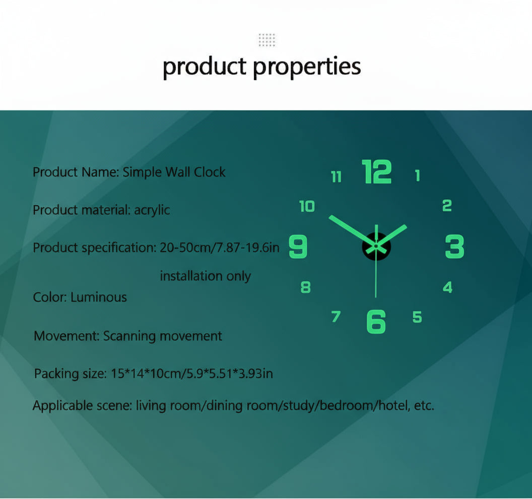 Simple and creative EW luminous digital wall clock