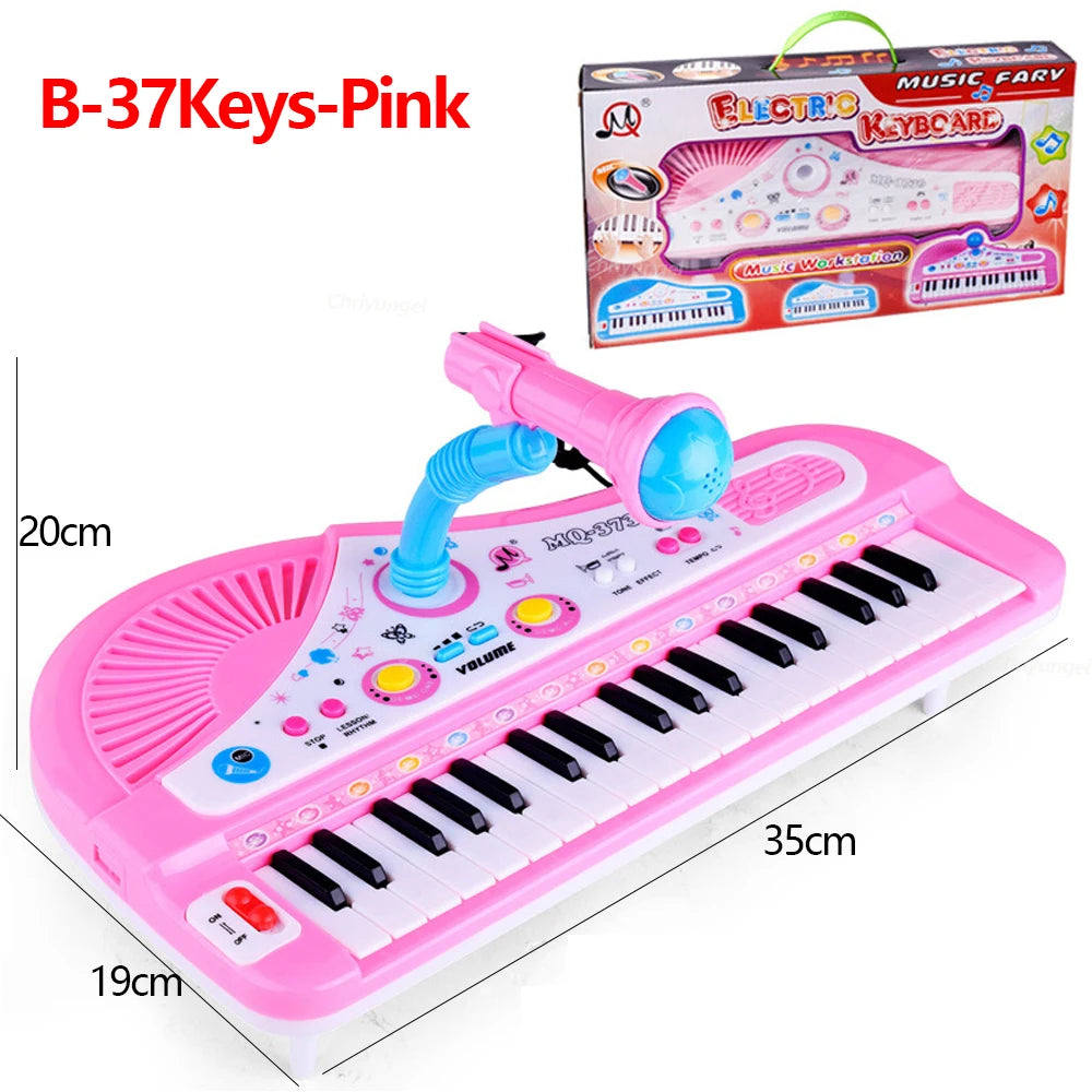Electronic Children's Piano with Microphone – 37 Keys