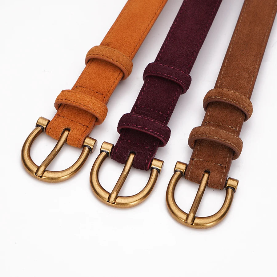 Women's belt made of suede or genuine leather