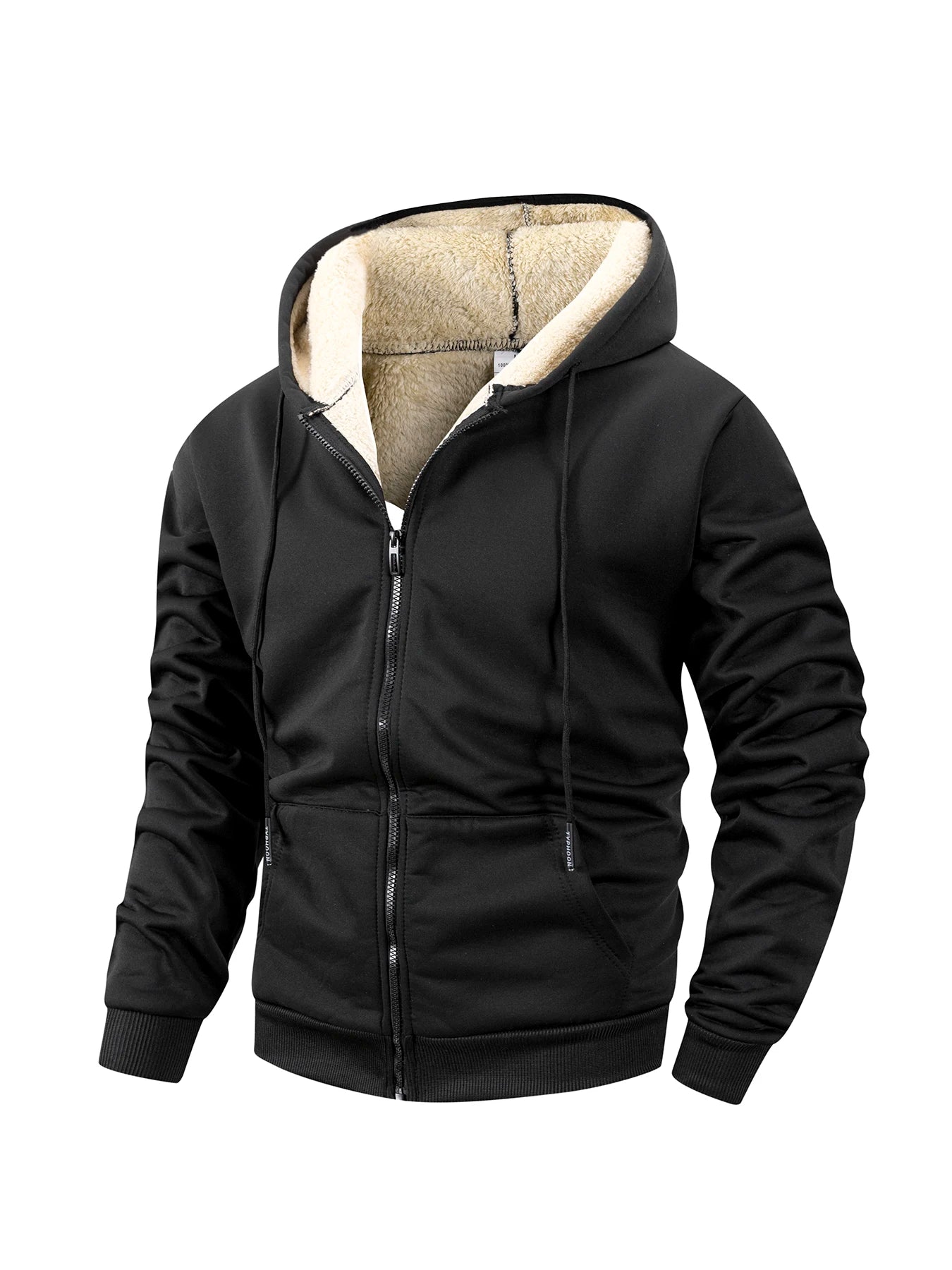 Men's winter jacket with zipper and hood