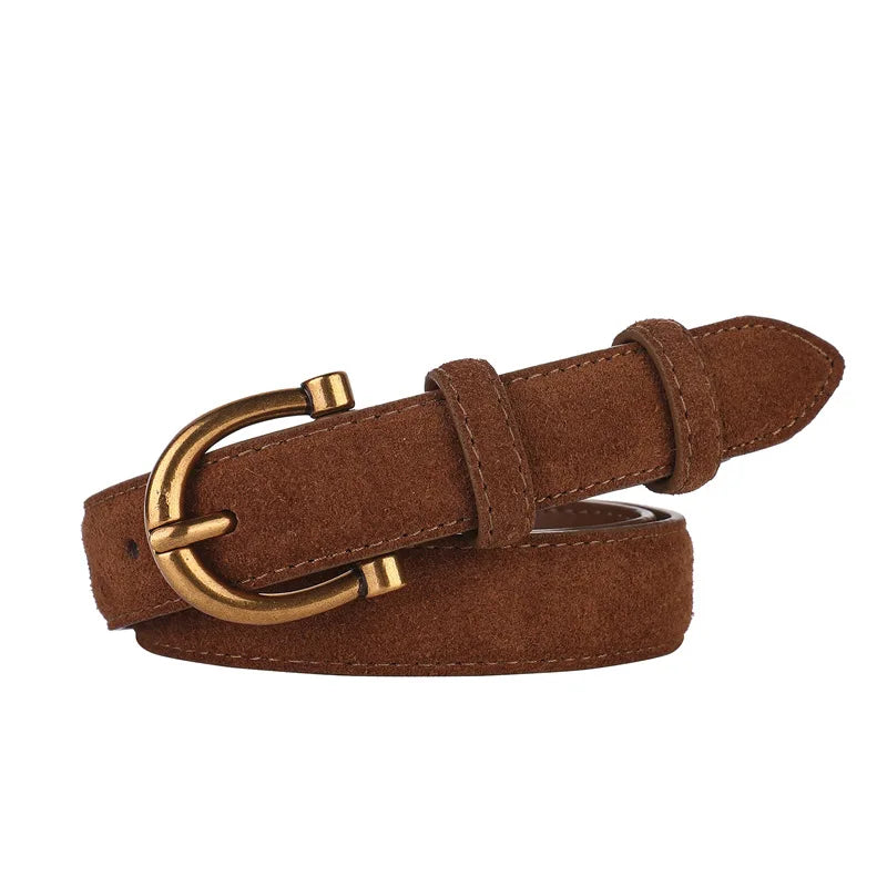 Women's belt made of suede or genuine leather