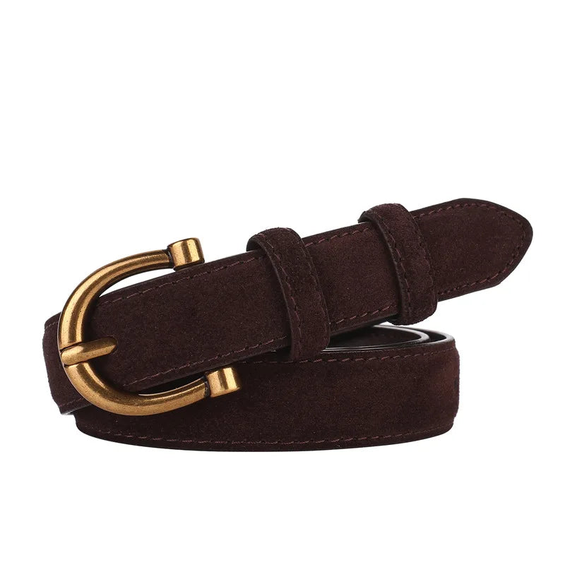 Women's belt made of suede or genuine leather