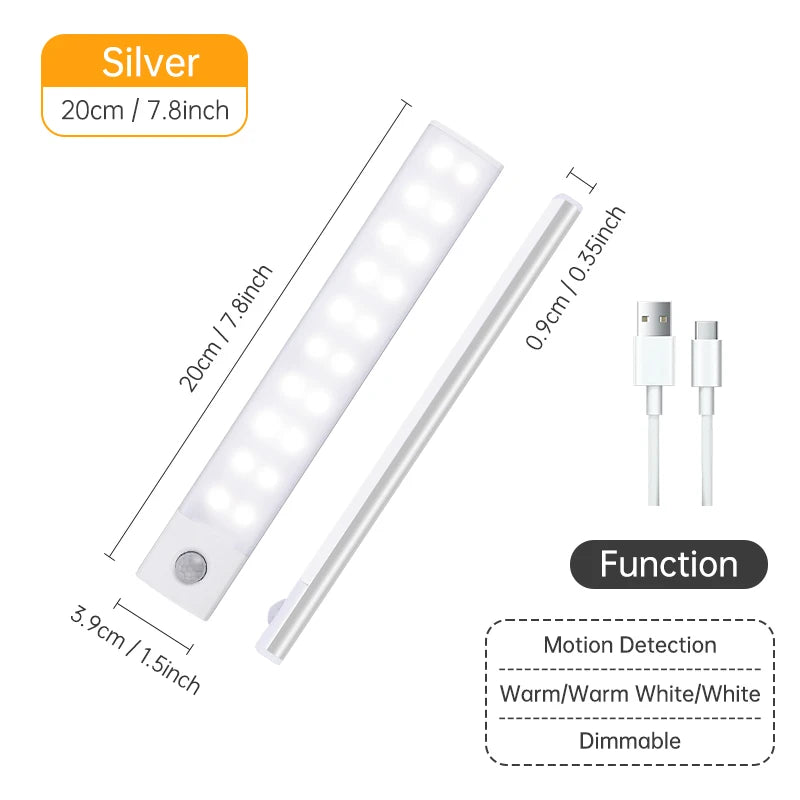 Wireless LED night light with motion sensor