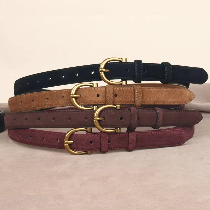 Women's belt made of suede or genuine leather