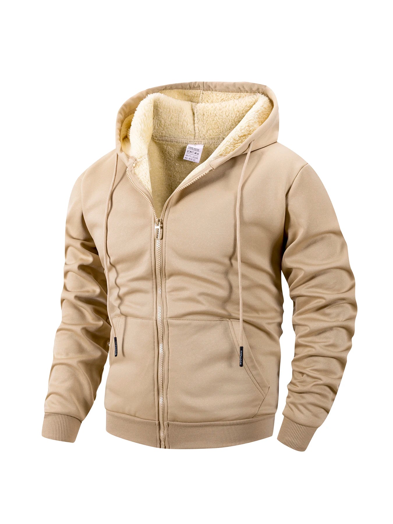 Men's winter jacket with zipper and hood
