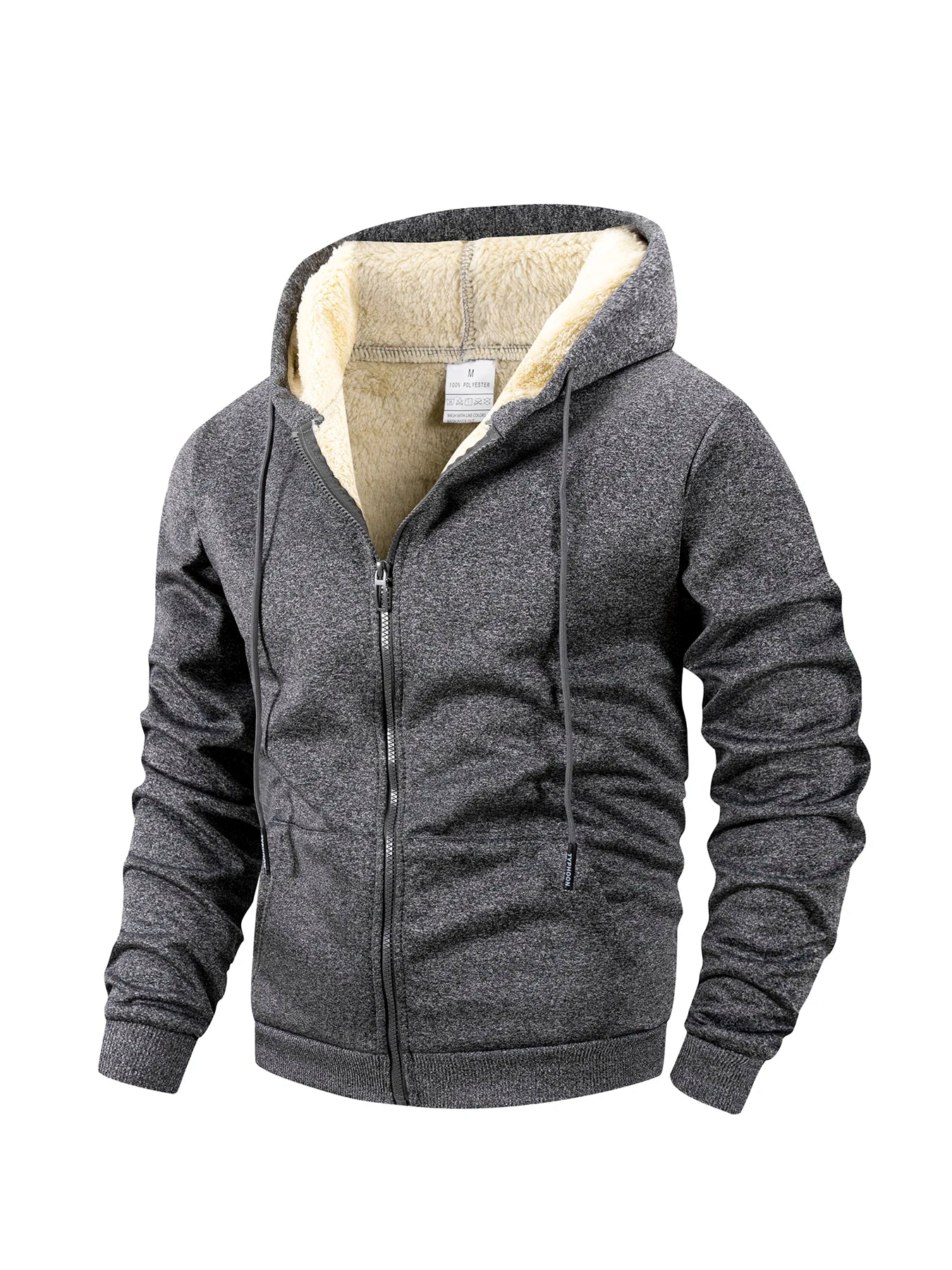 Men's winter jacket with zipper and hood