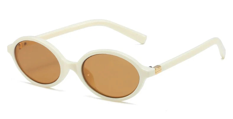 Simple and literary oval women's sunglasses