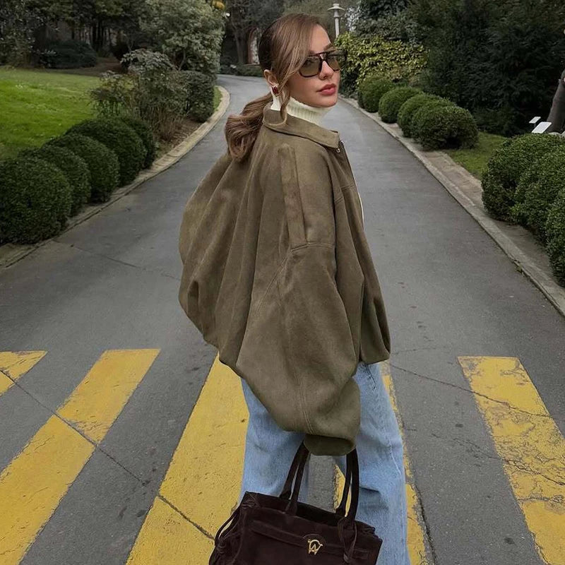 Suede bomber jackets