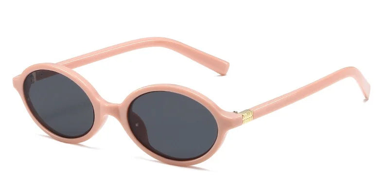 Simple and literary oval women's sunglasses
