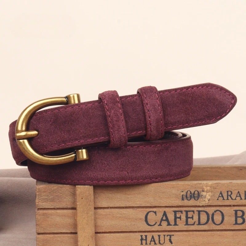 Women's belt made of suede or genuine leather