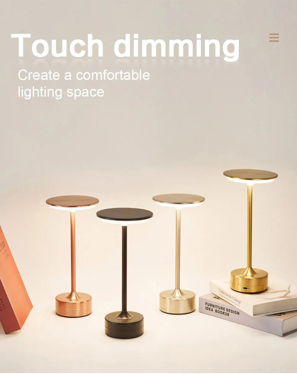Rechargeable LED desk lamp with touch sensor