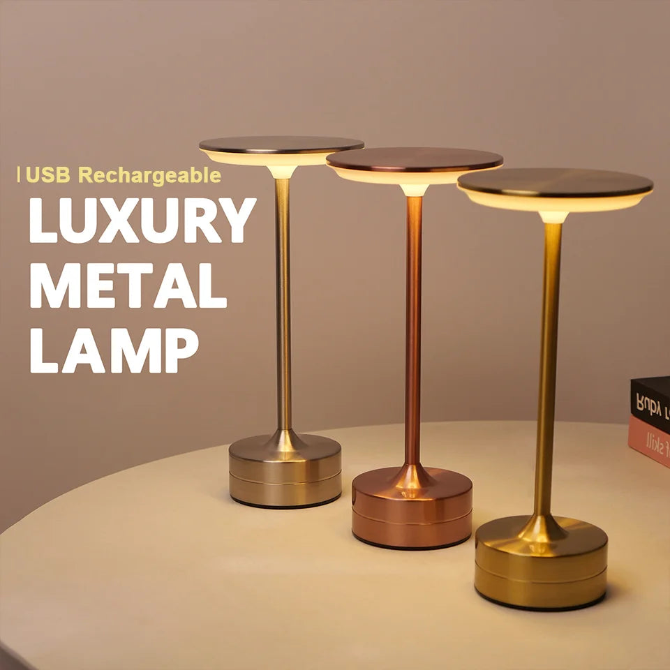 Rechargeable LED desk lamp with touch sensor
