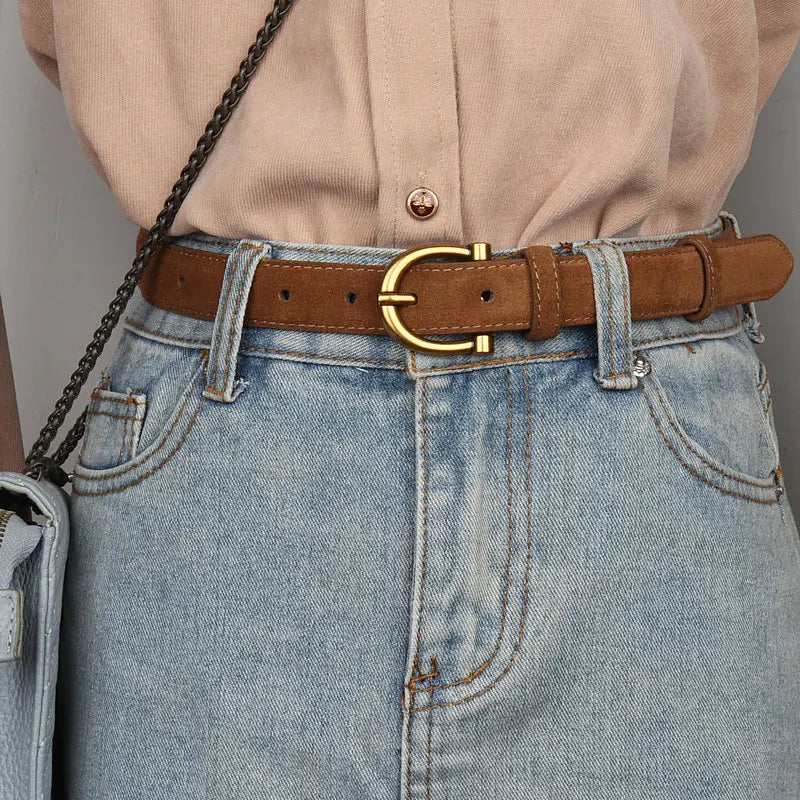 Women's belt made of suede or genuine leather