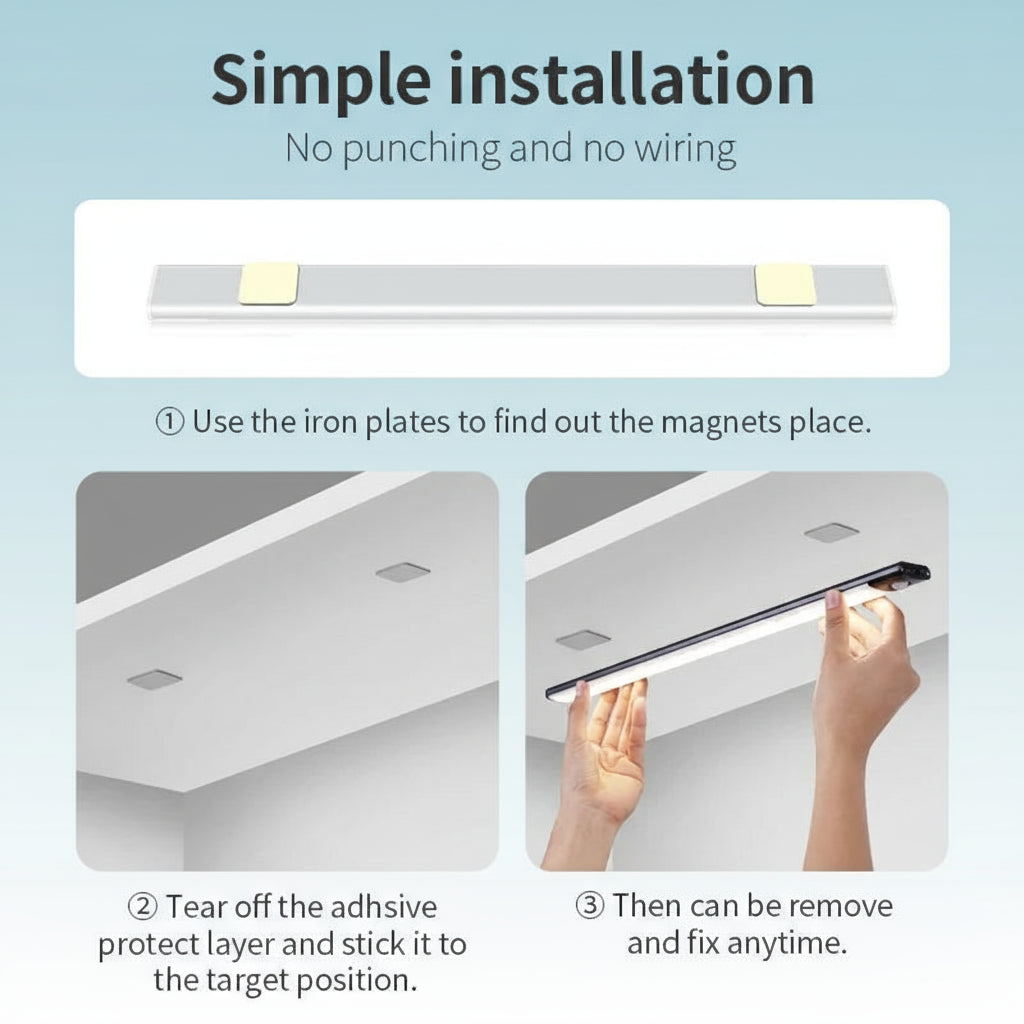 Wireless LED night light with motion sensor