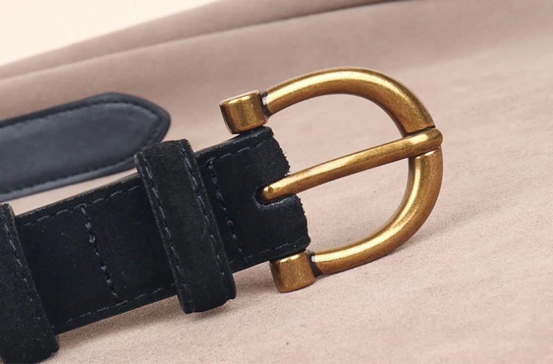 Women's belt made of suede or genuine leather