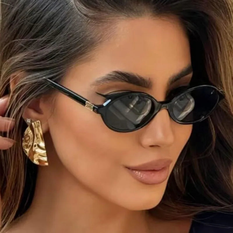 Simple and literary oval women's sunglasses