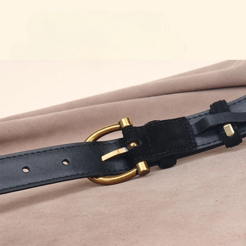 Women's belt made of suede or genuine leather