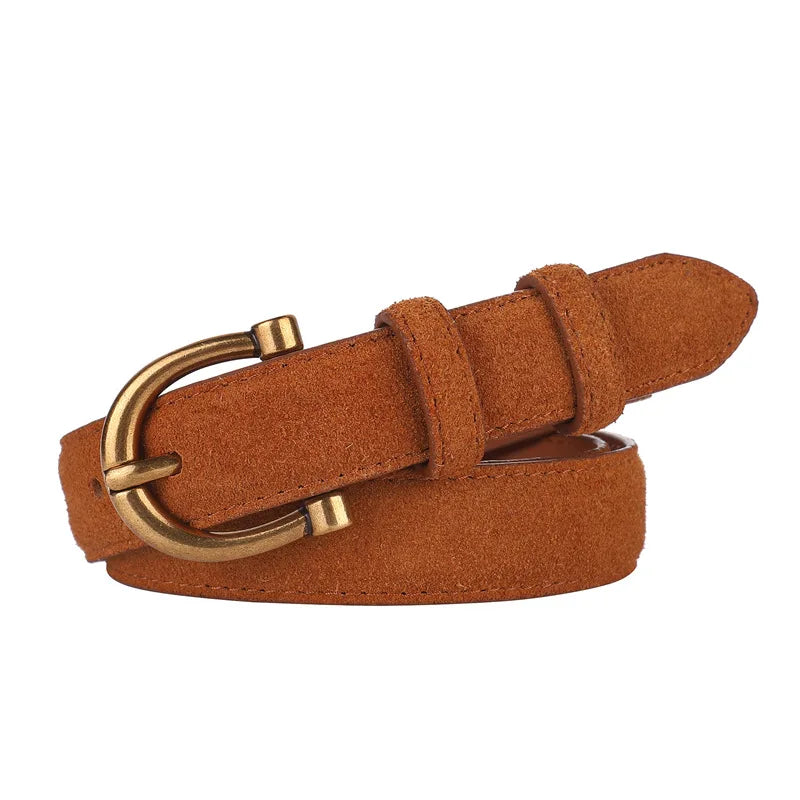 Women's belt made of suede or genuine leather