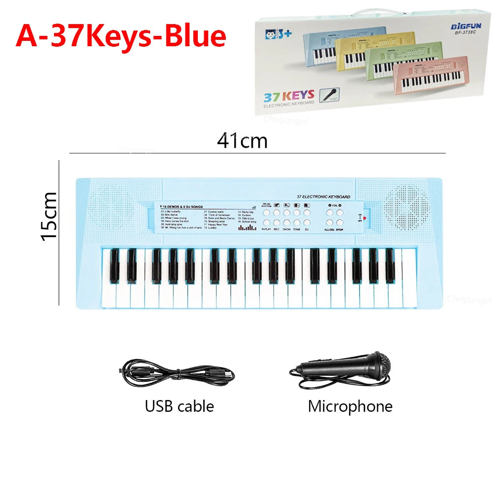 Electronic Children's Piano with Microphone – 37 Keys