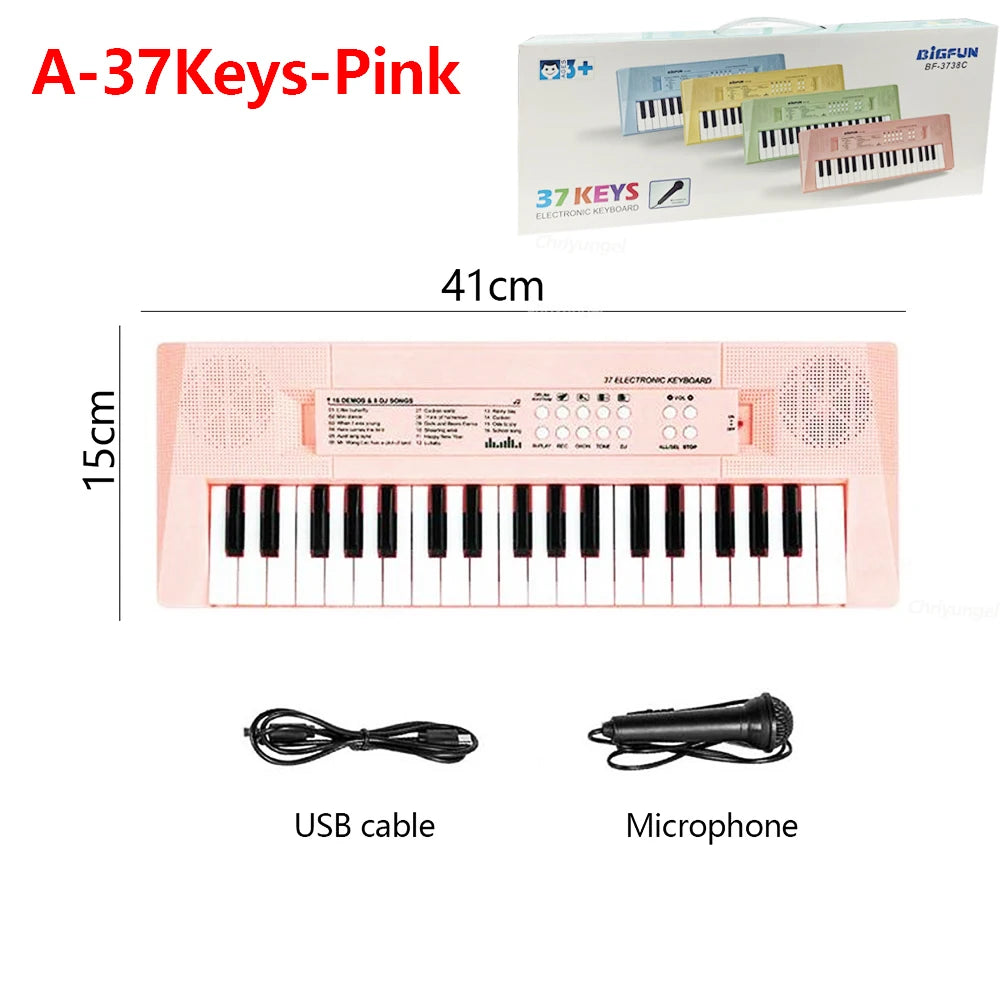 Electronic Children's Piano with Microphone – 37 Keys
