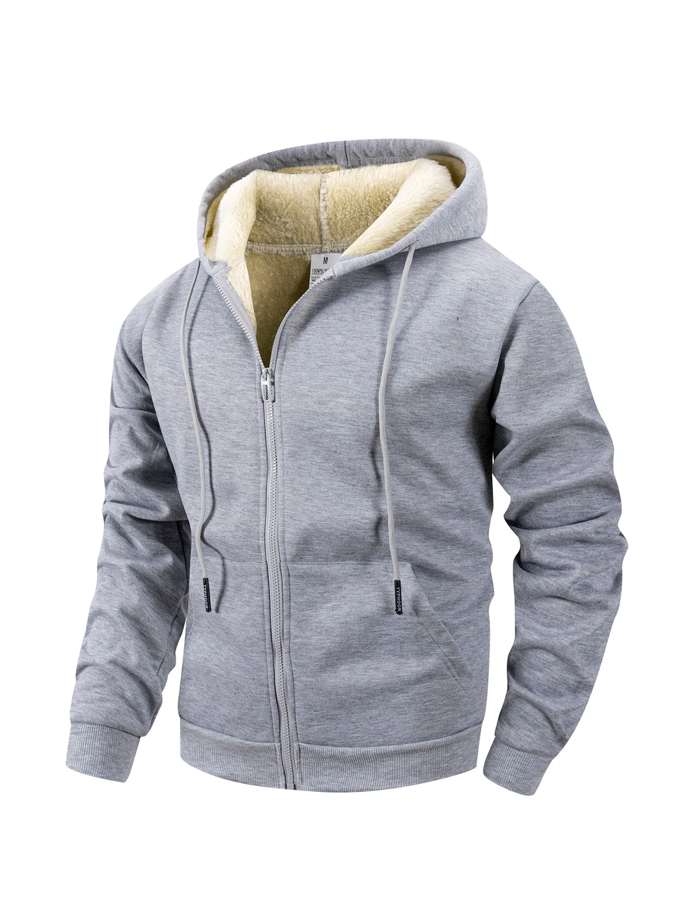 Men's winter jacket with zipper and hood